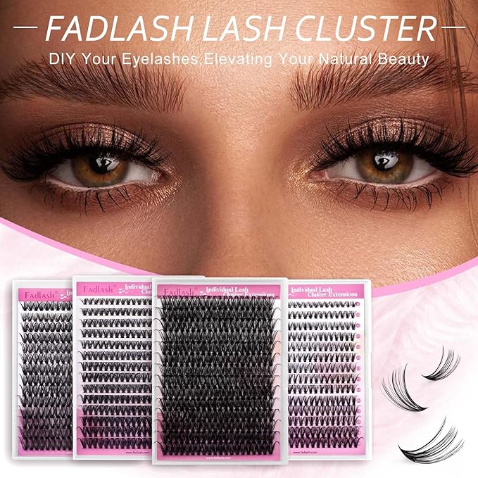 Cluster Lashes 40D D Curl Large Tray Individual Lashes DIY Eyelash Extension Supplies 0.07 Matte Black Lash Clusters Wispy Eyelash Clusters Resuale (40-0.07D, 12mm)