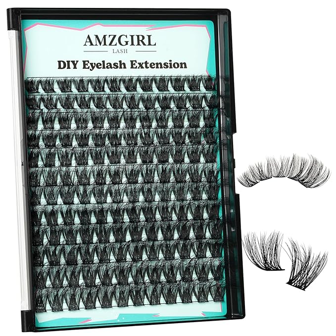 Lash Clusters 3D Effect Cluster Eyelash Extensions 144pcs D Curl Eyelash Clusters False Eyelashes Soft Comfortable Individual Lashes DIY Lash Extensions with Thin Band (Twilight, D-10-18mm)