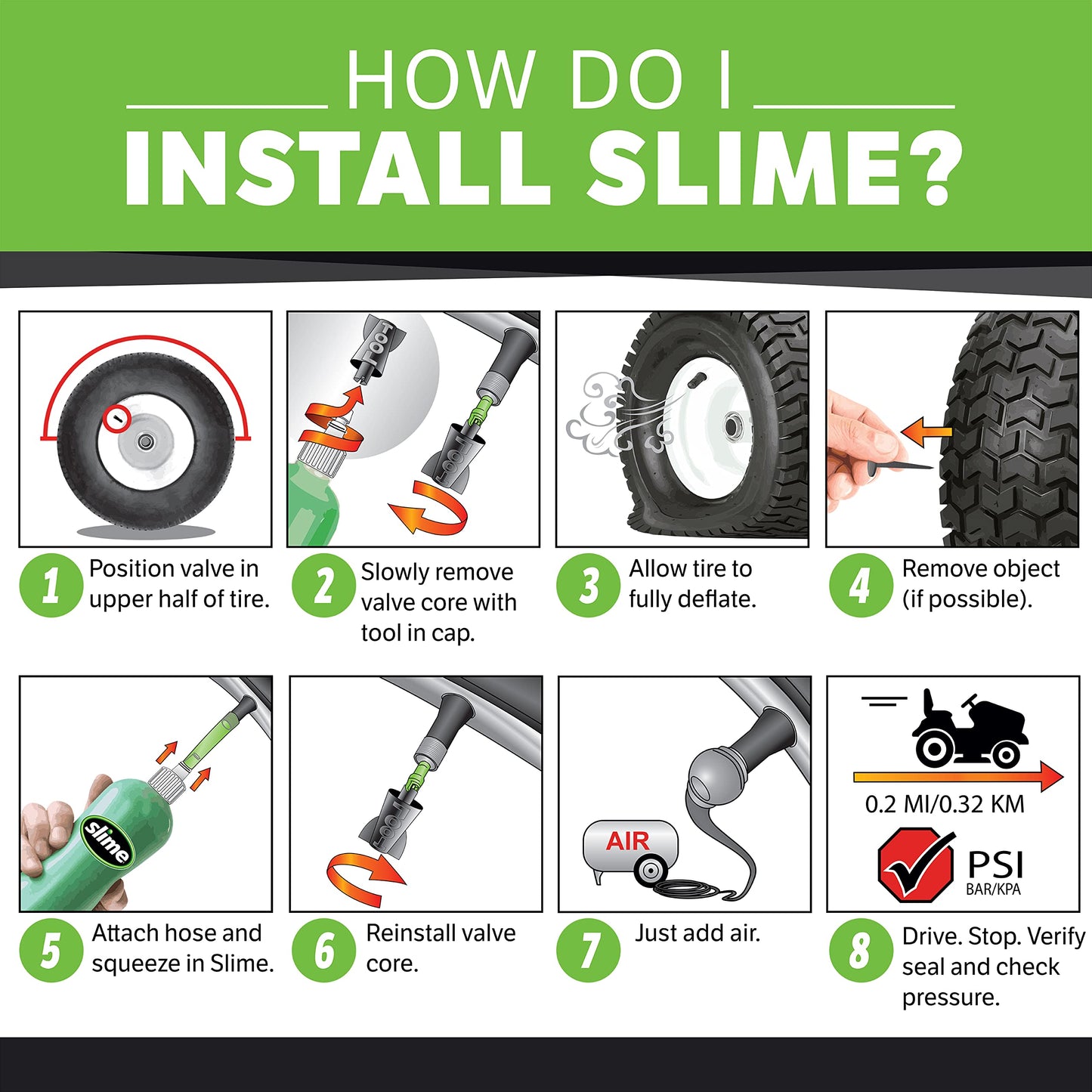 Slime 10163 Flat Tire Puncture Repair Sealant, Prevent and Repair, All Off-Highway Tubeless Tires, Non-Toxic, eco-Friendly, 1 Gallon jug