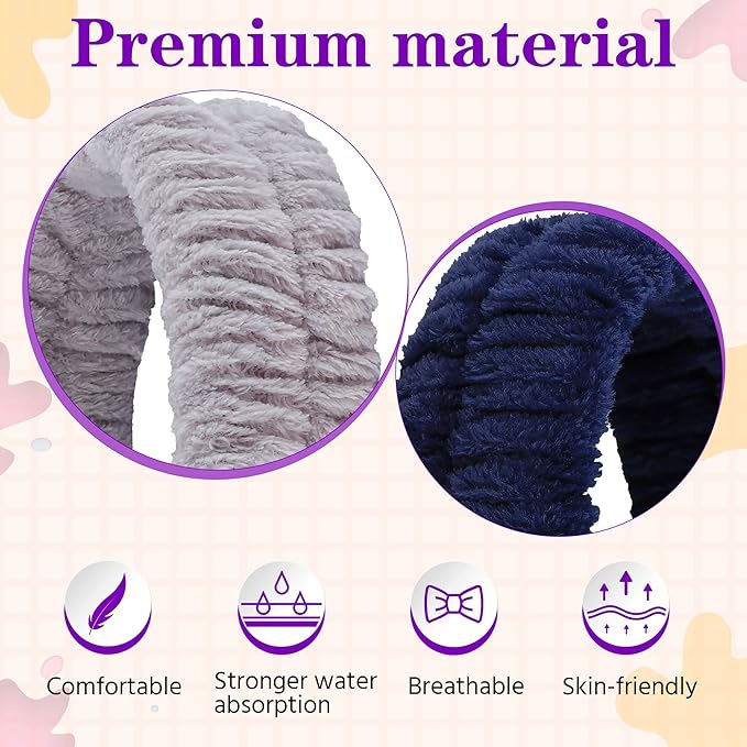 Spa Headband, Makeup Headband for Washing Face, Skincare Headbands for Girls Women, Soft Facial Makeup Head Band,Chrismas Gifts for Teens