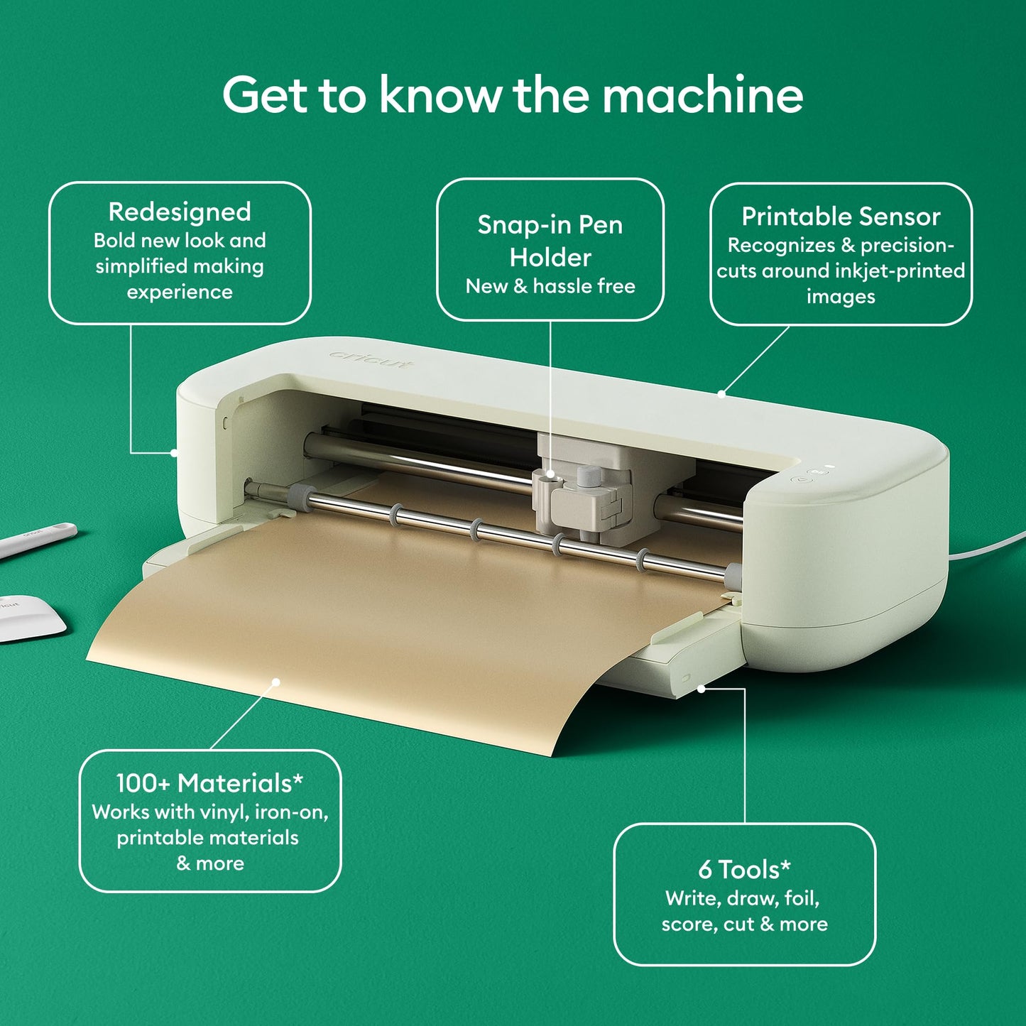 Cricut Explore® 5 Deluxe Bundle + $100 Digital Content, Taupe - Precise Cutting Machine - Works w/100+ Materials - Sleek Design - Includes Supplies for 100 Projects + Additional Bonus Digital Content