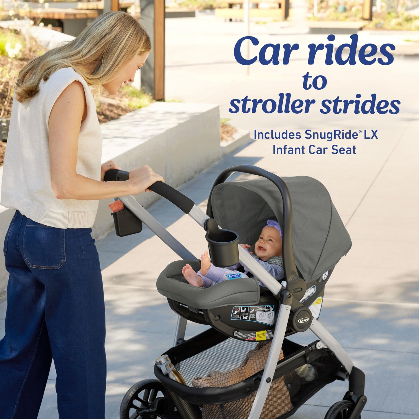 Graco® Modes Pramette Stroller, 3-in-1 Baby Stroller, 3 Modes from Infant Car Seat Carrier, Infant Pramette, to Toddler Stroller, Reversible Seat, One Hand Fold, Extra Storage, Child Tray, Pierce