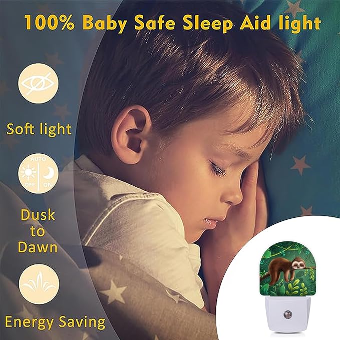 Axxitude Cute Sleeping Koala Forest Night Lights Plug into Wall for Girls Boys Room,Night Light LED Lamp Dusk to Dawn Sensor Round Lamp for Bedroom Bathroom Hallway Home Wall Decor Nightlight