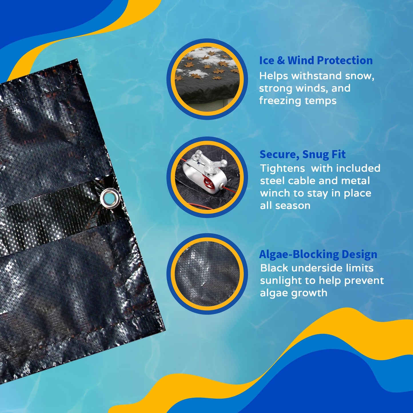 Blue Wave 8-Year 28-ft Round Above Ground Pool Winter Cover