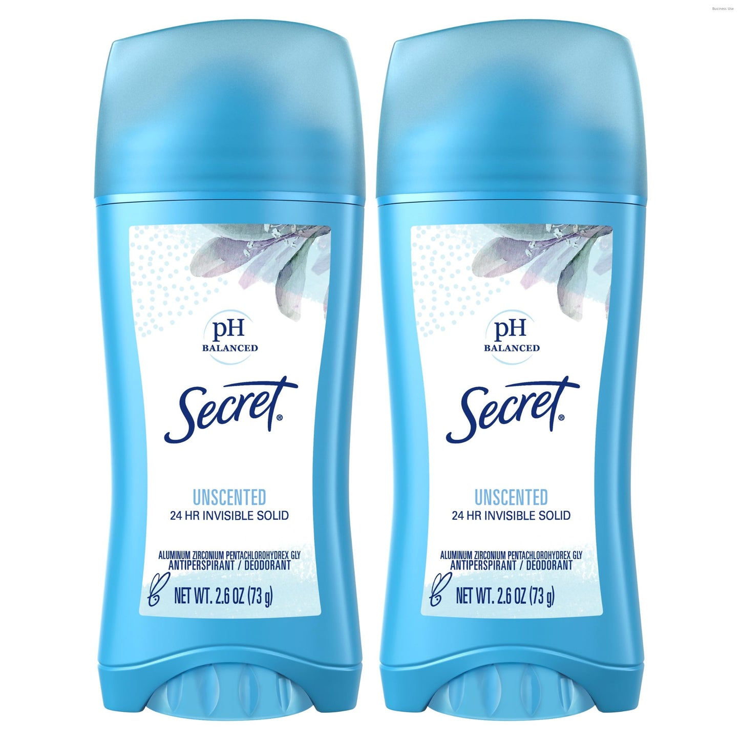 Secret Invisible Solid Antiperspirant Deodorant, Unscented - 2.6 oz - 2 pk