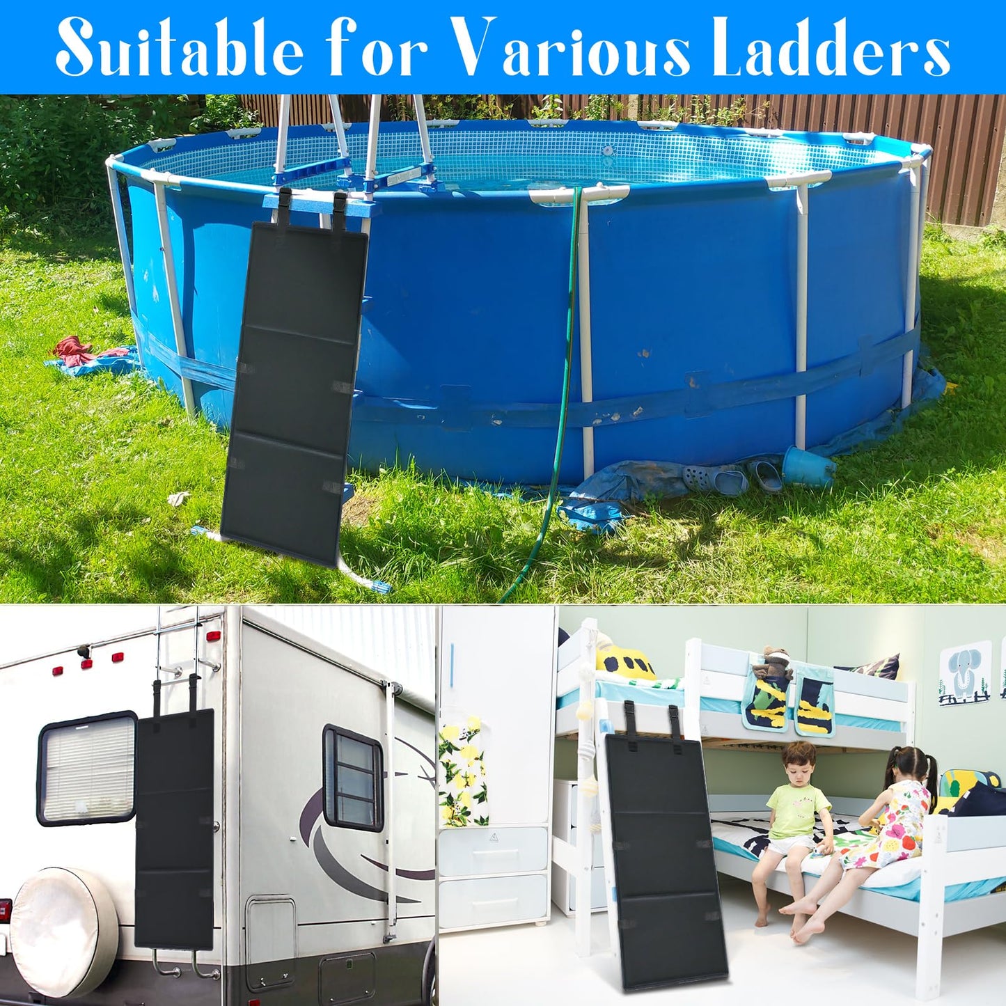 Pool Ladder Protector Cover 15x31.5in,Pool Ladder Guard for Above Ground Pool to Prevent Kids from Climbing,Falling,Bunk Bed Ladder Guard Protector