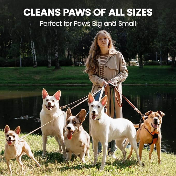 Magic Brush Paw Cleaner for Dogs & Cats, No-Rinse Foaming Pet Foot Washer with Built-in Scrubber Brush for Dirty, Muddy Paws – Suitable for Small, Medium & Large Dogs, Puppies, Kittens (5 fl oz)