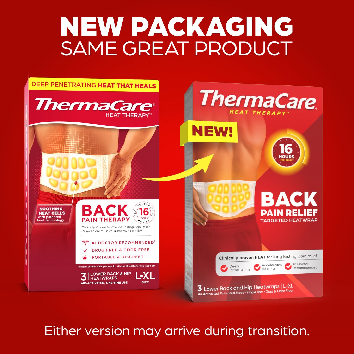 ThermaCare Advanced Back & Hip Heat Wraps for Lower Back Pain Relief - Heating Pads with 16-Hour Heat Therapy - Adhesive Heat Wraps for Muscle & Joint Pain, Flexible Fit Design - 5 Count