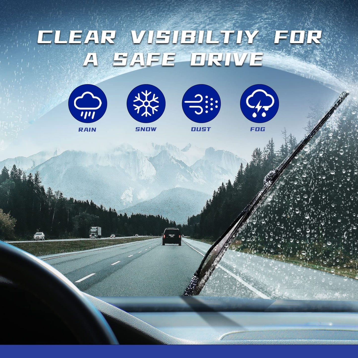 EMITHSUN OEM QUALITY 24" + 20" Premium All-Seasons Durable Stable And Quiet Pink Windshield Wiper Blades (Set of 2)