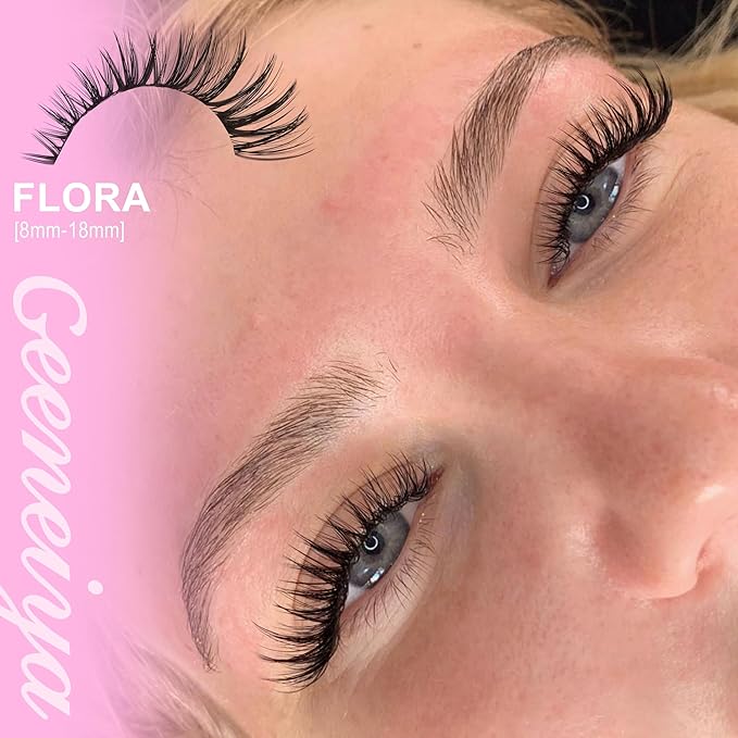 Geeneiya FLORA Lash Clusters, 8-18MM Wispy Eyelash Clusters, Natural Cluster Lashes for Beginners, Waterproof Cluster Eyelash Extensions DIY Lashes (Not Kit)