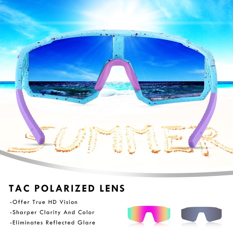 Derowern Youth Baseball Sunglasses, Kids Polarized Sports Sun glasses, Lightweight TR90 Frame UV400 Protection Outdoor Glasses for Boys Girls Softball Cycling Golf