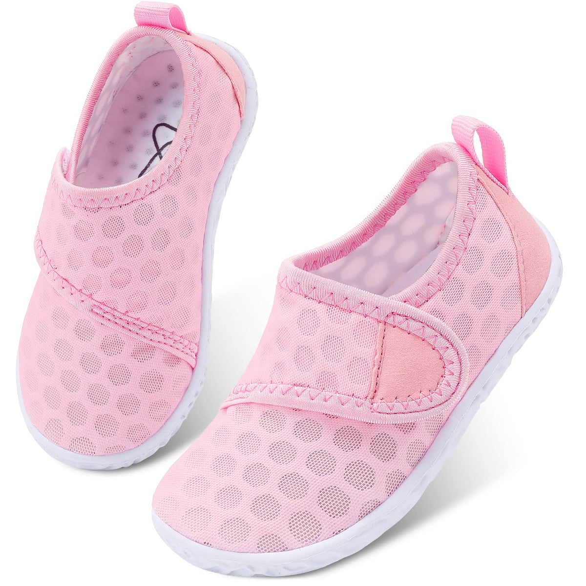 LeIsfIt Kids Water Shoes Toddler Girls Boys Swim Shoes Outdoor Quick-Dry Breathable Aqua Socks for Beach Pool Surf, Pink, 12 Little Kid