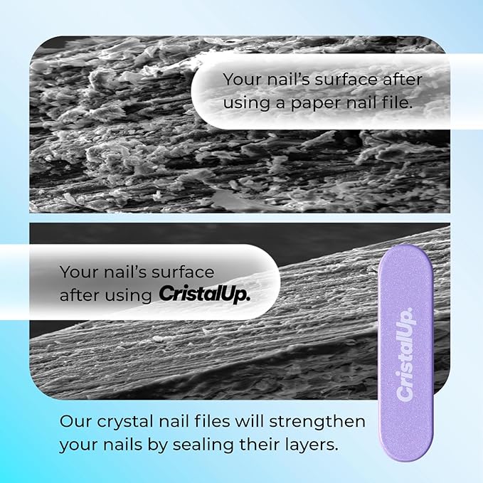 Crystal Nail File 2 in, Mini Glass File Ideal for Wallet, Durable, Gentle on Nails, Perfect for Travel, Home, Office and On the Go, Compact for Quick Touch Ups