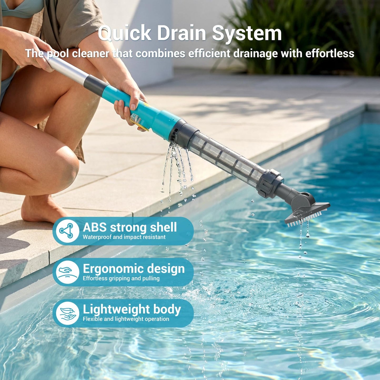 MUTAOMWY Hot Tub Vacuum,Cordless Handheld Pool Vacuum Cleaner - Pool Cleaner for Inground Pools, for Hot Tubs and Spa,15 Gallons/Min Powerful Suction