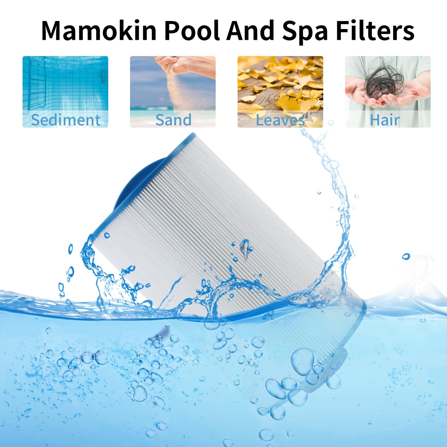 Mamokin Spa Filter 6CH-402 Replaces PMA40L-F2M, Master Spas Twilight X268365, X268543, X268511, X268514, Unicel 6CH-402, Filbur FC-0317, 2" Male Thread/MPT Hot Tub Filter 2PACK