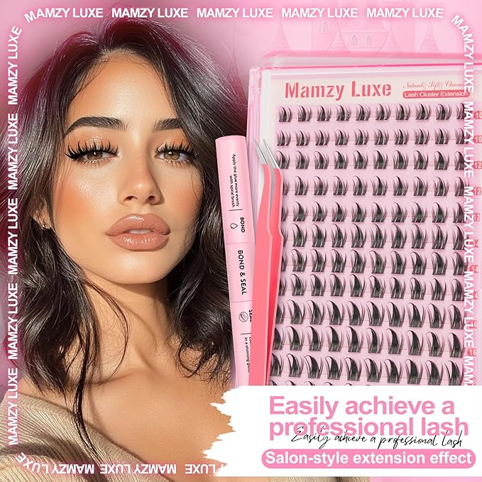 Manga Lash Clusters Kit Wispy 10-16MM Eyelash Clusters Kit CC-Curly Anime Individual Lashes Clusters Kit DIY Natural Cluster Eyelash Extensions Kit with Lash Bond and Seal and Eyelashes Tweezers
