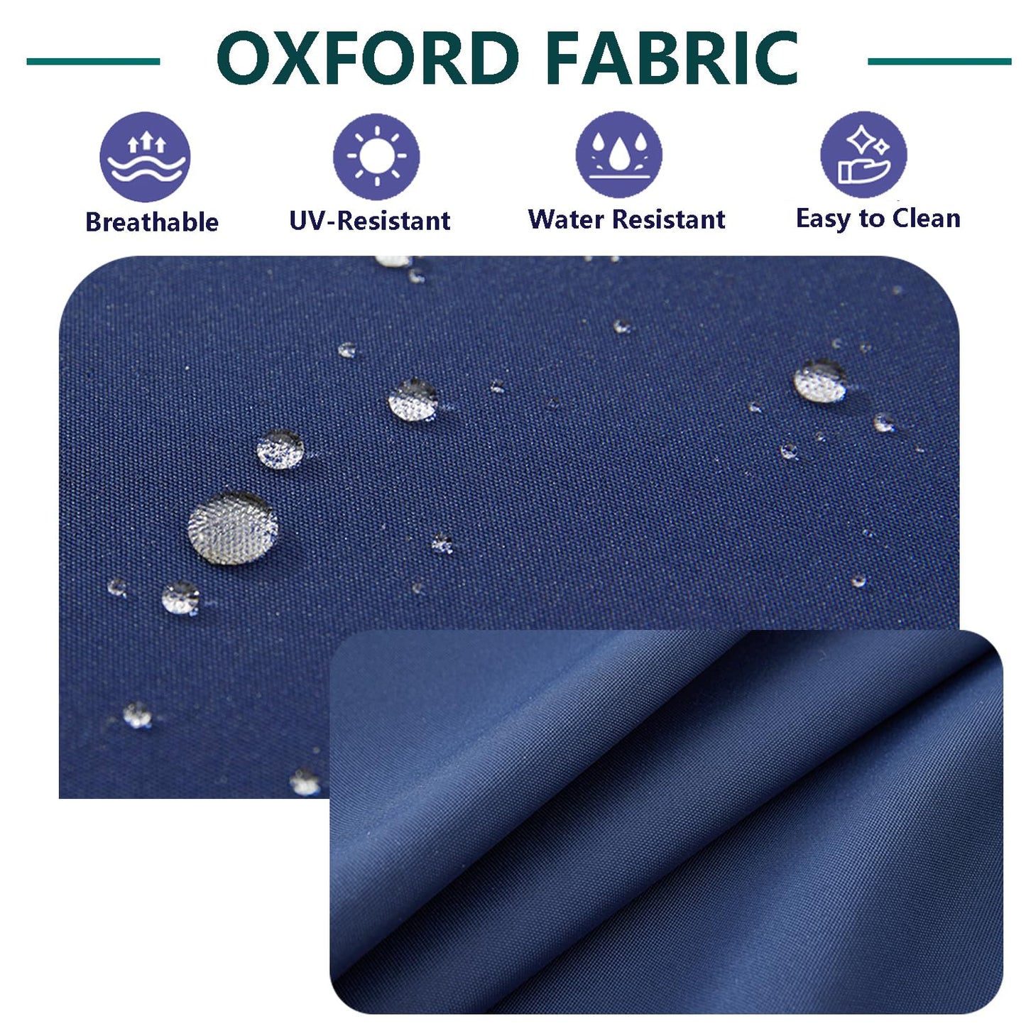 FLYMEI Patio Cushion Covers 16x16x2.5 Waterproof Outdoor Seat Cushion Slipcover Replacement 2 Packs for Rattan Chair Sofa, Navy Blue
