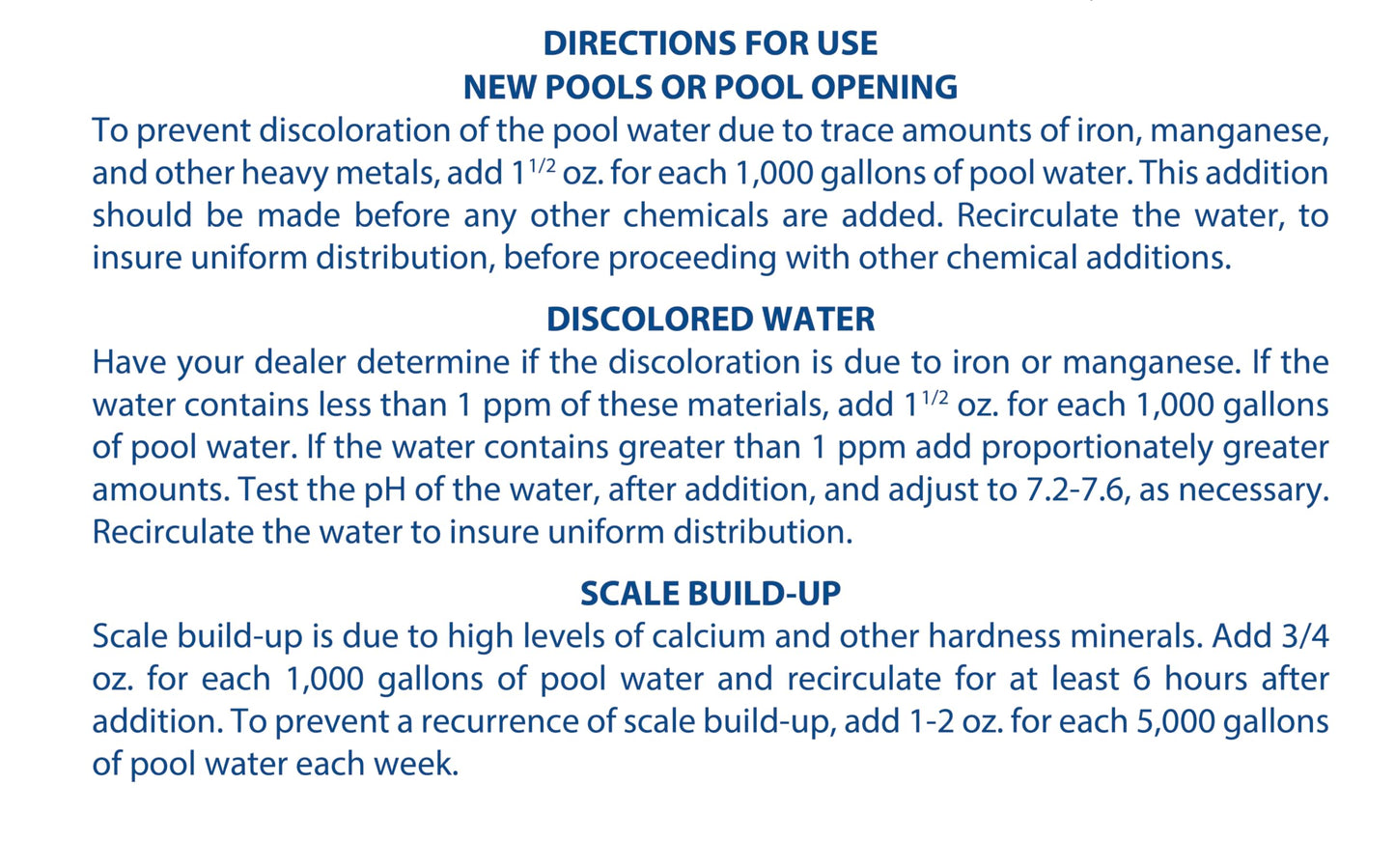 Pool Mate 1-Quart 4-Pack Premium Metal Out Stain and Mineral Inhibitor, Pool Metal Remover, Stain Remover, Made in USA