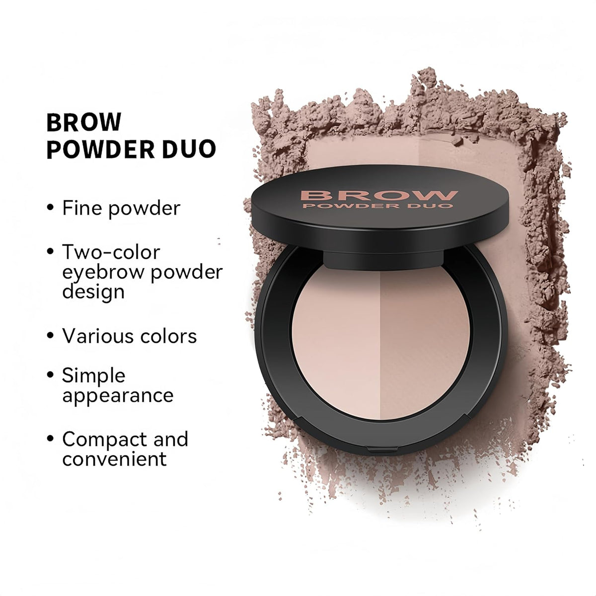MAEPEOR Brow Powder Duo 6 Colors Natural Smooth Eyebrow Powder Professional Brow Contour Palette for Filler Defined & Sculpt (03 Gentle Taupe)