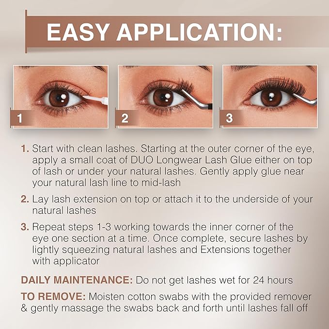Ardell Pre-Mapped Eyelash Extensions Kit - False Lashes Cat Eye, Reusable Segmented Lash Strips, Long-Lasting with Lash Glue and Remover, 4-Pack