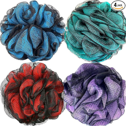 Fu Store Loofah Sponge Shower Loofahs 70g Bath Sponges Mesh Balls 4 Colors Body Scrubber Exfoliator Back Scrubber Bathroom Men Women Scrubbers Cleaning Bathing Accessories