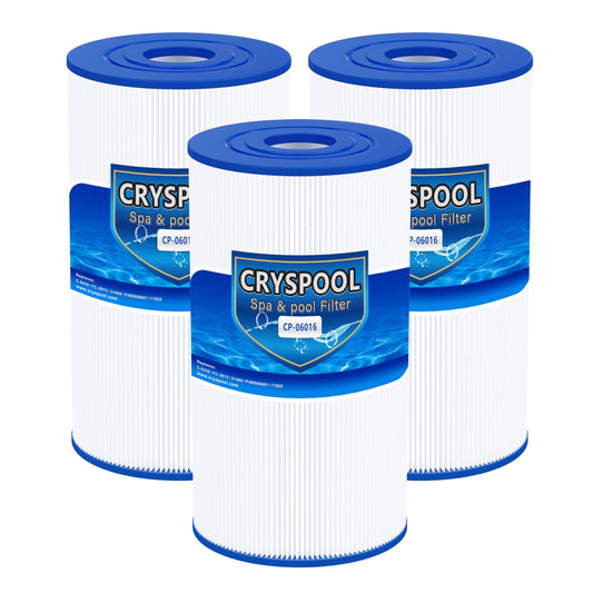 Cryspool® 06016 Filter Compatible with PWK30, C-6430, Watkins 31489, FC-3915, P/N0969601, 71825, 73178, 73250, 30 Sq. Ft Spa Filter Cartridge, 3 Pack