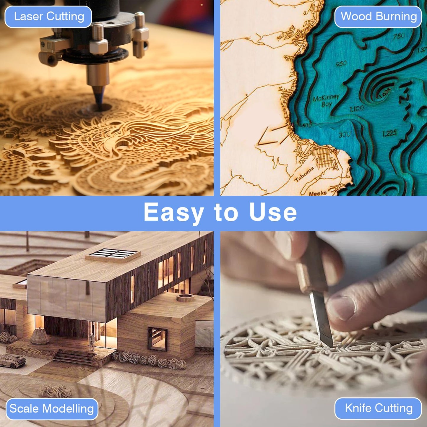 12 Pack Basswood Sheets for Crafts 12 x 18 x 1/8 in, 3mm Thick Unfinished Plywood for Laser Cutting & Engraving, DIY Ornaments and Architectural Model