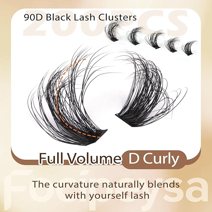 DIY Lash Clusters Full Volume Eyelash Extension 10-18MIX D Curly Individual Lash Clusters 90D Individual Lashes Extensions Clusters Lashes DIY Lash for Beginners by Focipeysa