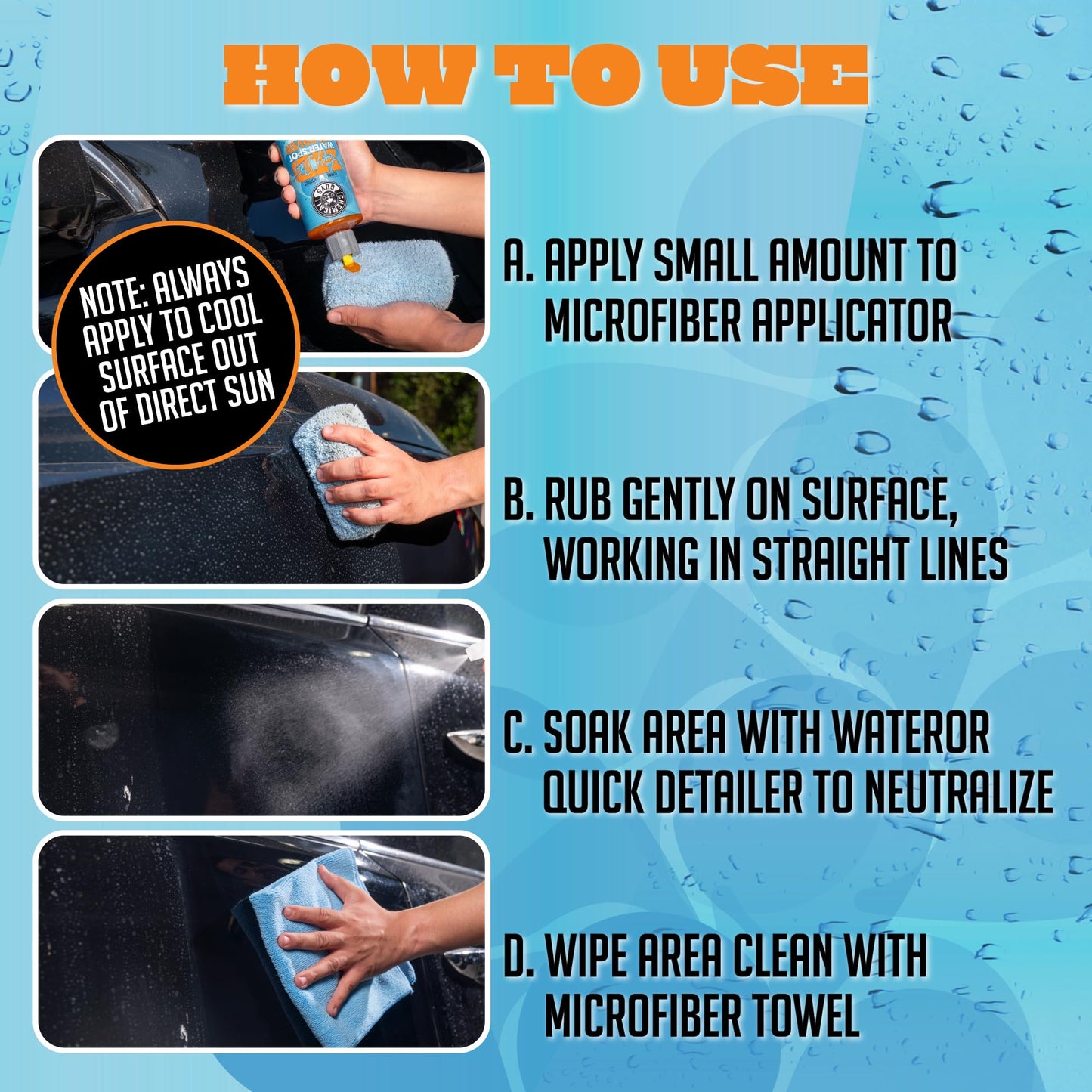 Chemical Guys Heavy Duty Water Spot Remover Gel for Paint, Glass, and Metal - Mineral and Water Spot Remover for Cars, Trucks, Motorcycles, RVs & More - 16 oz
