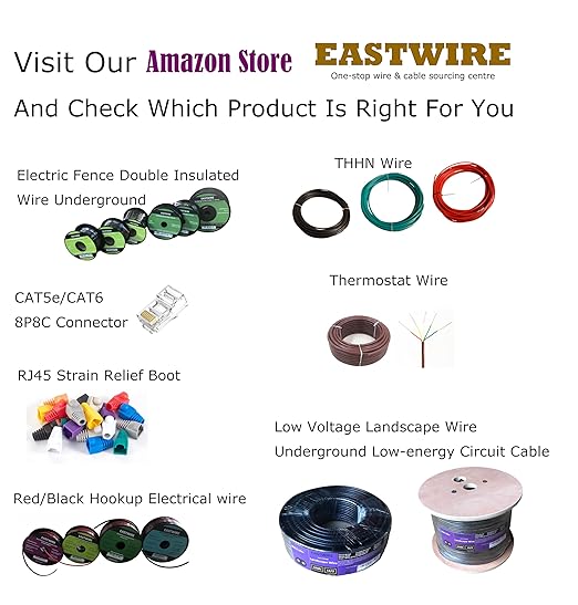 EASTWIRE 18/8 100ft Thermostat Wire, Solid Copper Wire, 18 Gauge 10 Conductors, ETL Listed CL2 Power Limited Circuit Cable for Indoor/Outdoor Low Voltage Applications Use,Brown