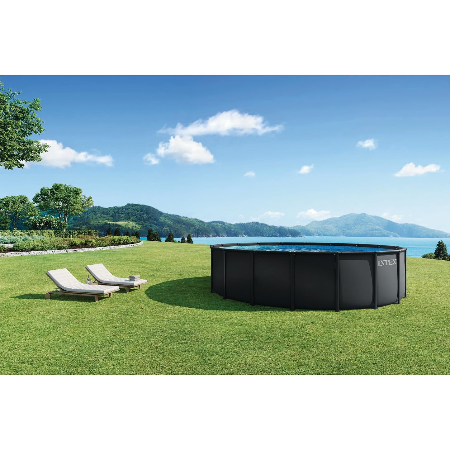 INTEX Ultra XTR 18 ft x 52 in Above Ground Pool Set, Round Swimming Pool with Steel Frame, 2100 GPH Sand Filter Pump, Ladder, Cover, & Ground Cloth