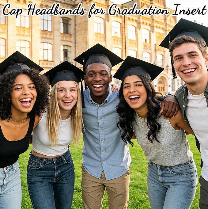Graduation Cap Headband Insert, Grad Cap Headband Holder - Secures Your Graduation Caps & Keeps Hairstyle, Hat Accessories for Graduates, Students, Women