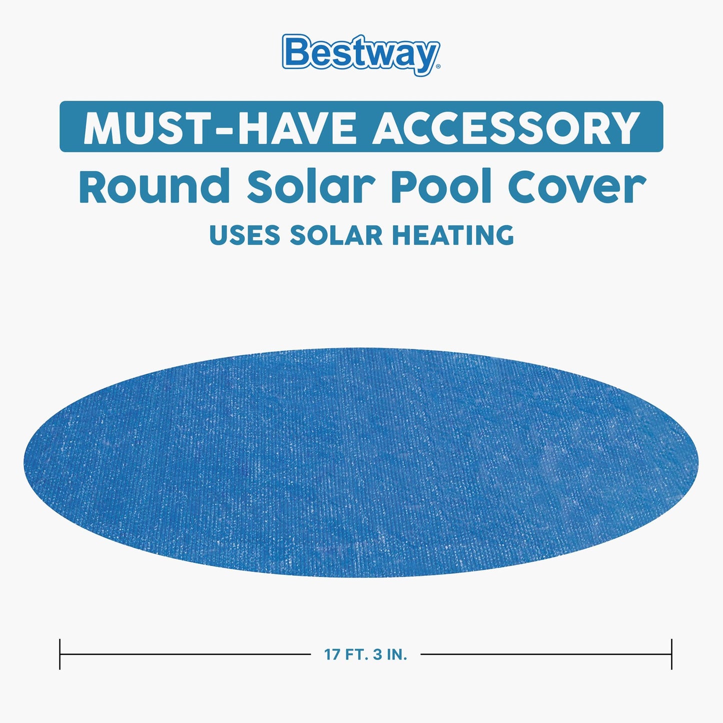 Bestway Round Solar Pool Cover for 18' Above Ground Pool - Frame and Steel Wall Models, Solar Heating Protector with Outdoor Leaf & Debris Protection