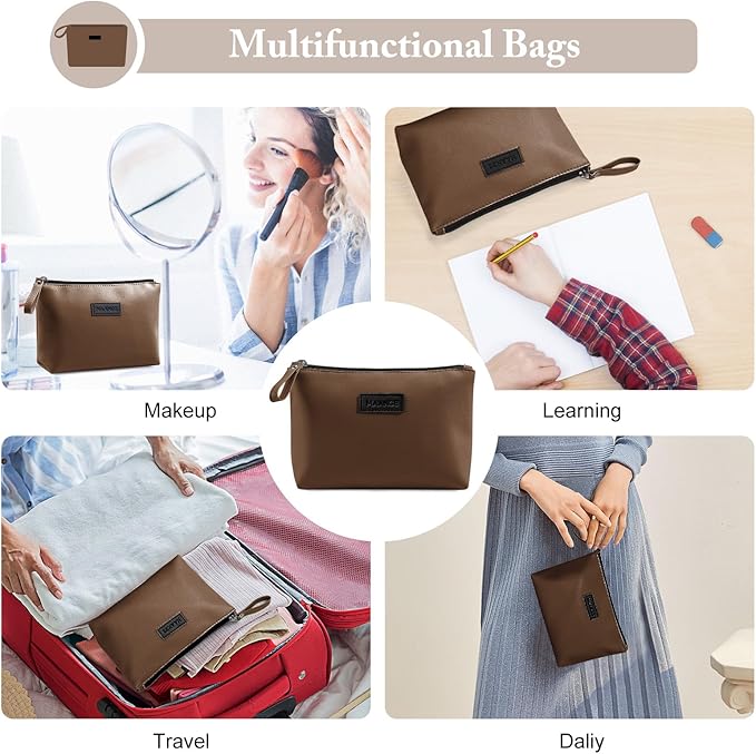 Cosmetic Bags for Women Small Makeup Bag for Purse Pu Leather Makeup Pouch Travel Makeup Bag with Zipper Make Up Bag for Travelling