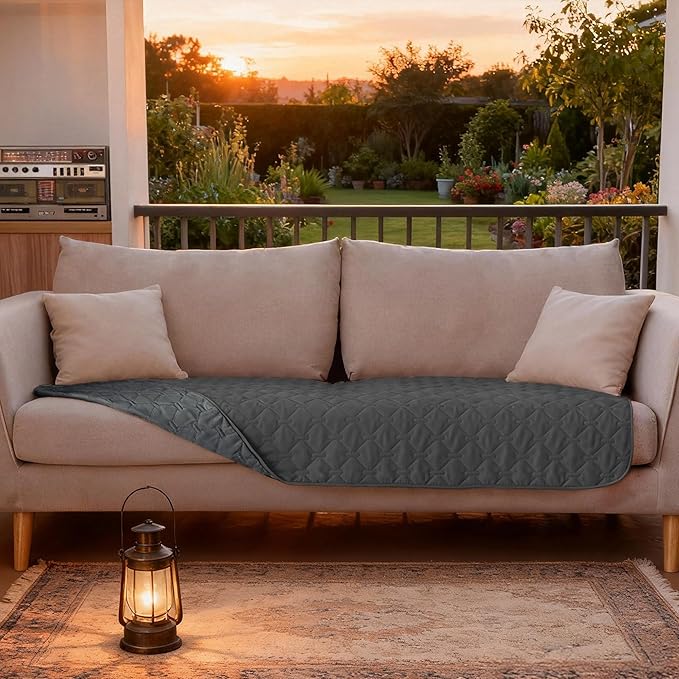 gogobunny 3X Stronger Waterproof Pet Blanket, Scratch Proof Furniture Protector for Dogs Cats, Reversible Cover 30x70 Inch, Dark Grey