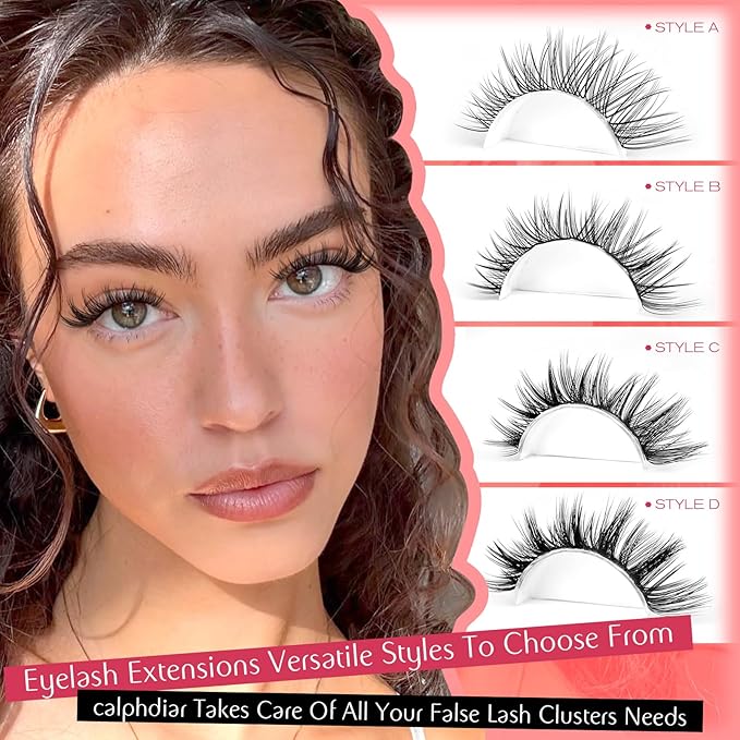 Wispy Lash Clusters Natural Eyelash Clusters 230pcs Cluster Eyelash Extensions 4 Styles Individual Lashes 10-18mm Eyelashes DIY Lash Extension Natural Look Lash Cluster Wispy by calphdiar