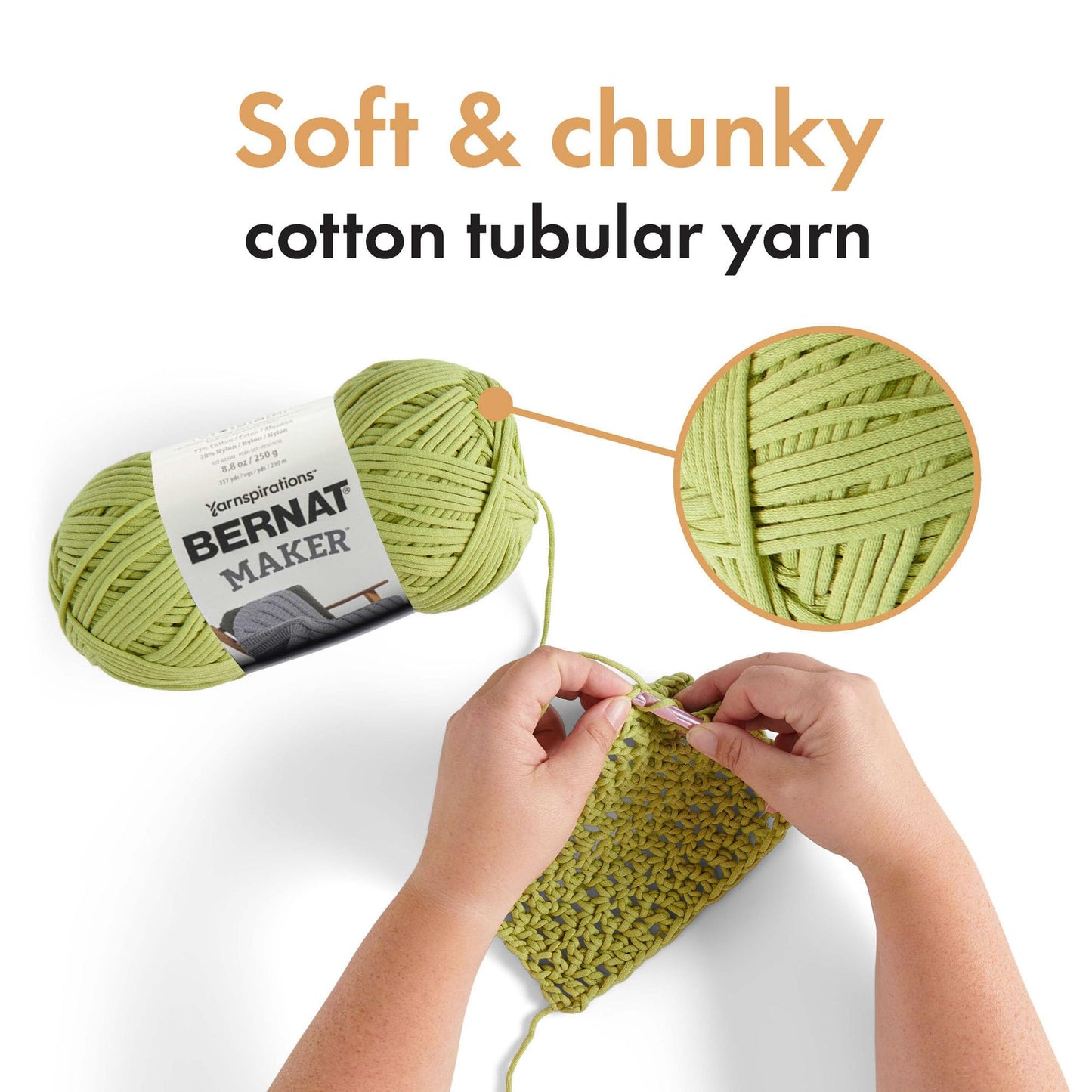 Bernat Maker Navy Yarn - 2 Pack of 250g/8.8oz - 72% Cotton 28% Nylon - #5 Bulky - 290m/317Yards - for Knitting, Crochet and Amigurumi