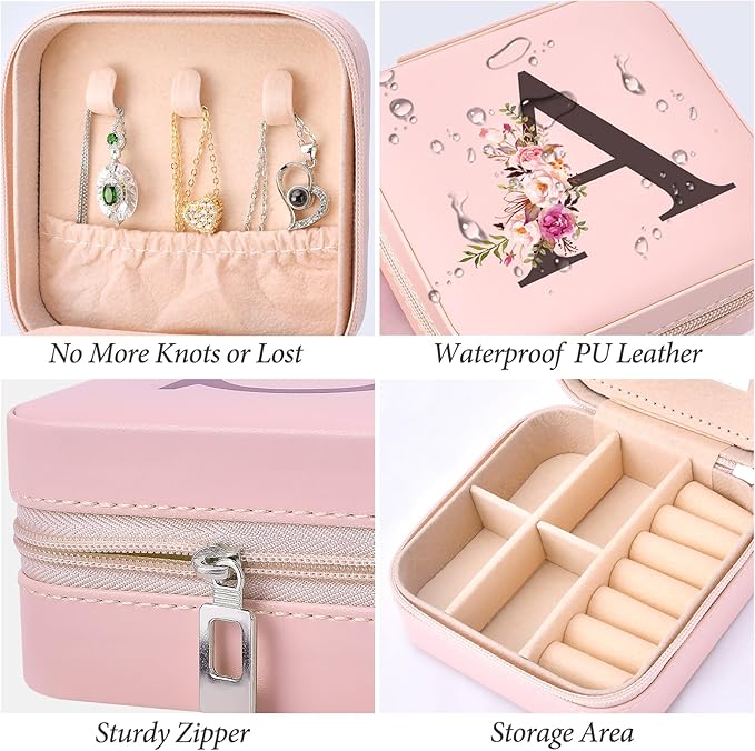 Easter Basket Stuffers for Teens, Mothers Day Mom Gifts Christmas Stocking Stuffers for Women Wife Teen Girl Gifts Trendy Stuff Travel Jewelry Box Case Organizer Personalized Birthday Gifts