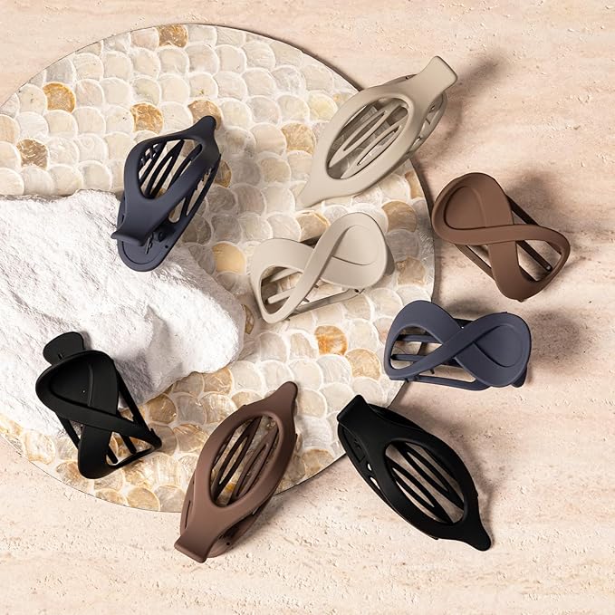 8 Pcs French Flat Hair Clips for Women Matte Claw Clips for Thick & Thin Hair No-Slip Hair Claw Strong Hold Styling Barrettes Accessories