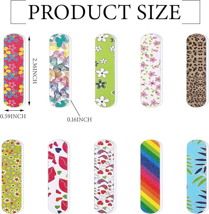 Sumind 100 Pack Nail Files Double Sided Emery Boards Manicure Tools (2.36 x 0.59 x 0.16 Inch)