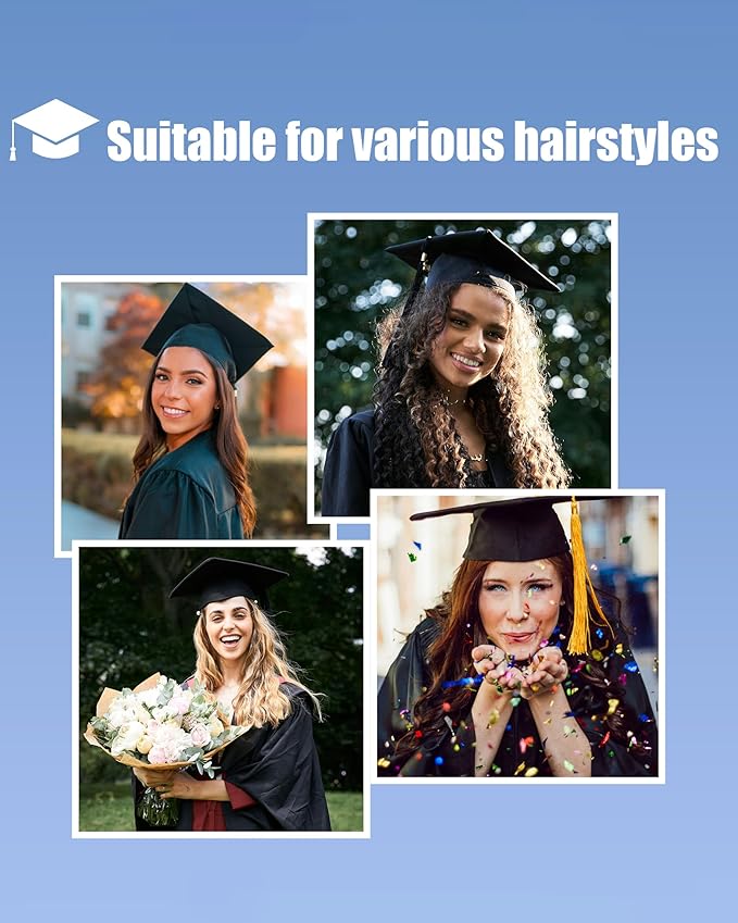 2 Pack Clear Graduation Cap Headband Secures Decorations Holder Grad Cap Headband Insert Hat Anti-Slip Accessories for Graduates Gift
