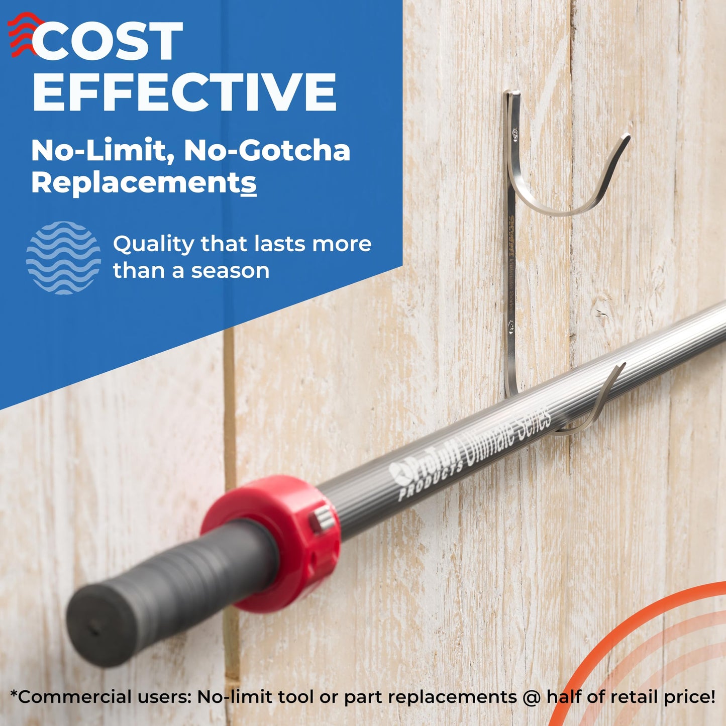 ProTuff Pool Pole Hanger Set – 2 Pack – Unconditional 490 Promise – 3X Stronger Stainless Steel Hooks – Rust-Proof, UV-Resistant, Easy Install on Fence, Wall, Deck for Poles, Nets & Skimmers