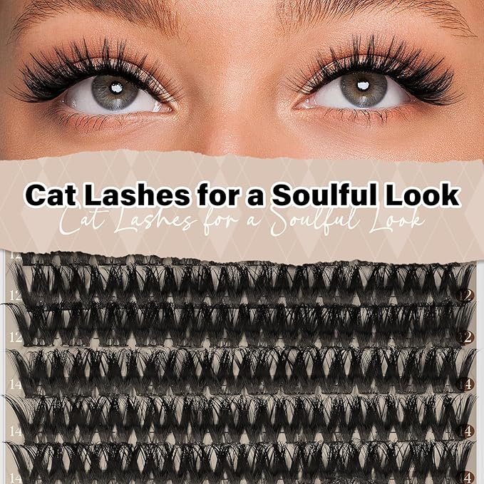 JMS&JMS Flaunt Lash Clusters Kit Flora Lash Extension Kit CC Curl Individual Lashes Eyelash Extension Kit with Lash Bond and Seal, Lash Remover, Lash Tweezers at Home (Flora-8-18mix)