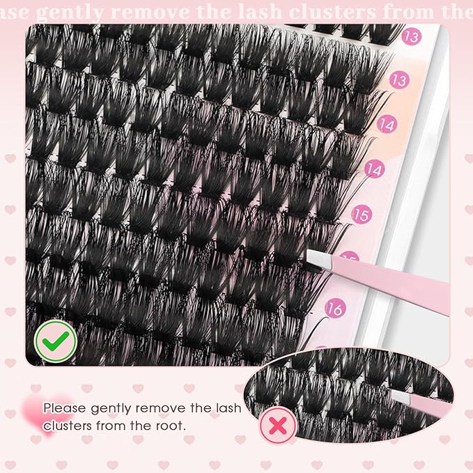 FADLASH Lash Clusters Fluffy 80D Eyelash Clusters 12-18mm Volume Lashes Cluster D Curly Cluster Eyelash Extensions (80D, 12-18mm)
