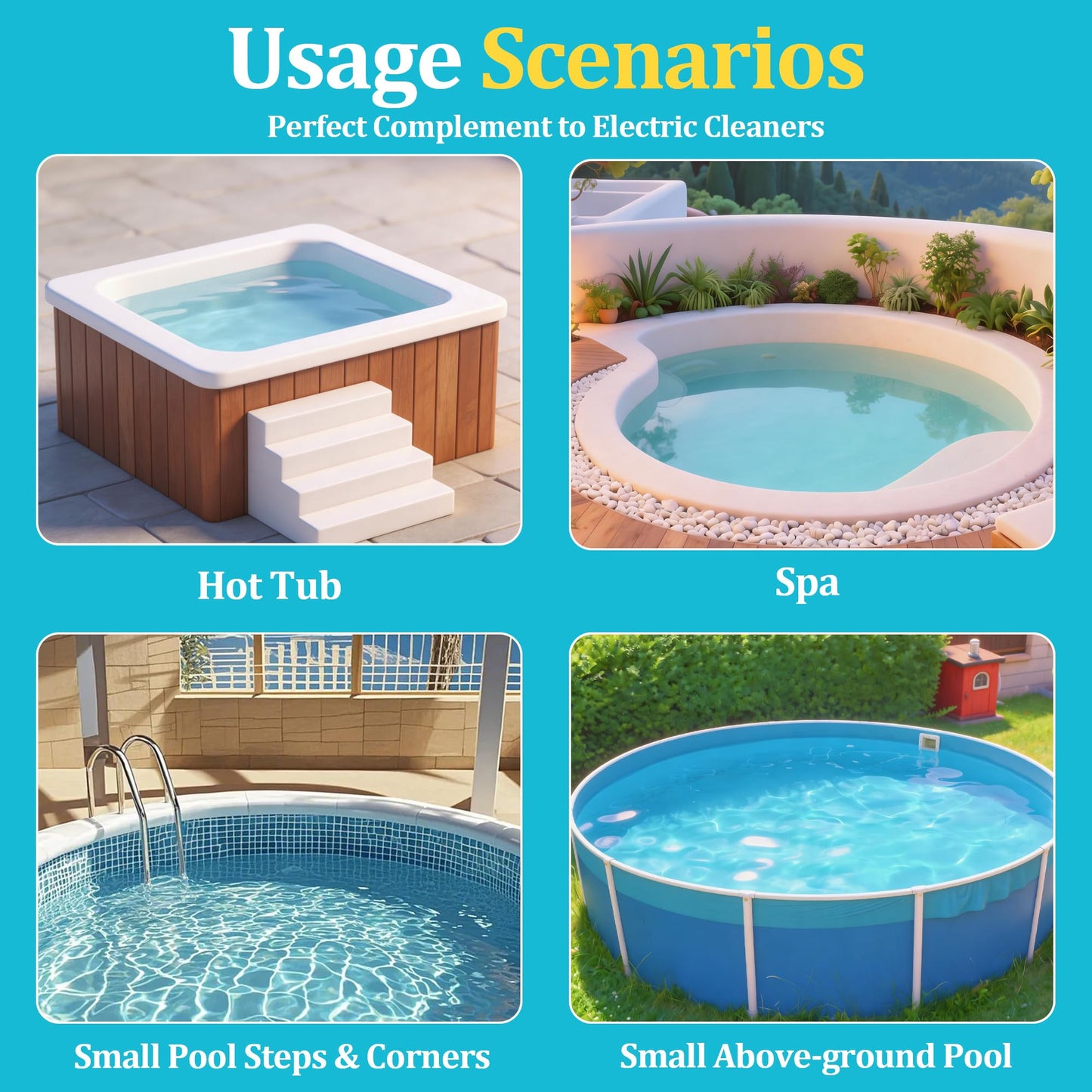 Spa Vacuum Compatible with 6250 Paradise Power, No Pumping, No Batteries or Electricity, Powered by Water Pressure, Cordless Hot Tub Vac Cleaner Picks up Pebbles, Sand&Debris, with Telescopic Handle