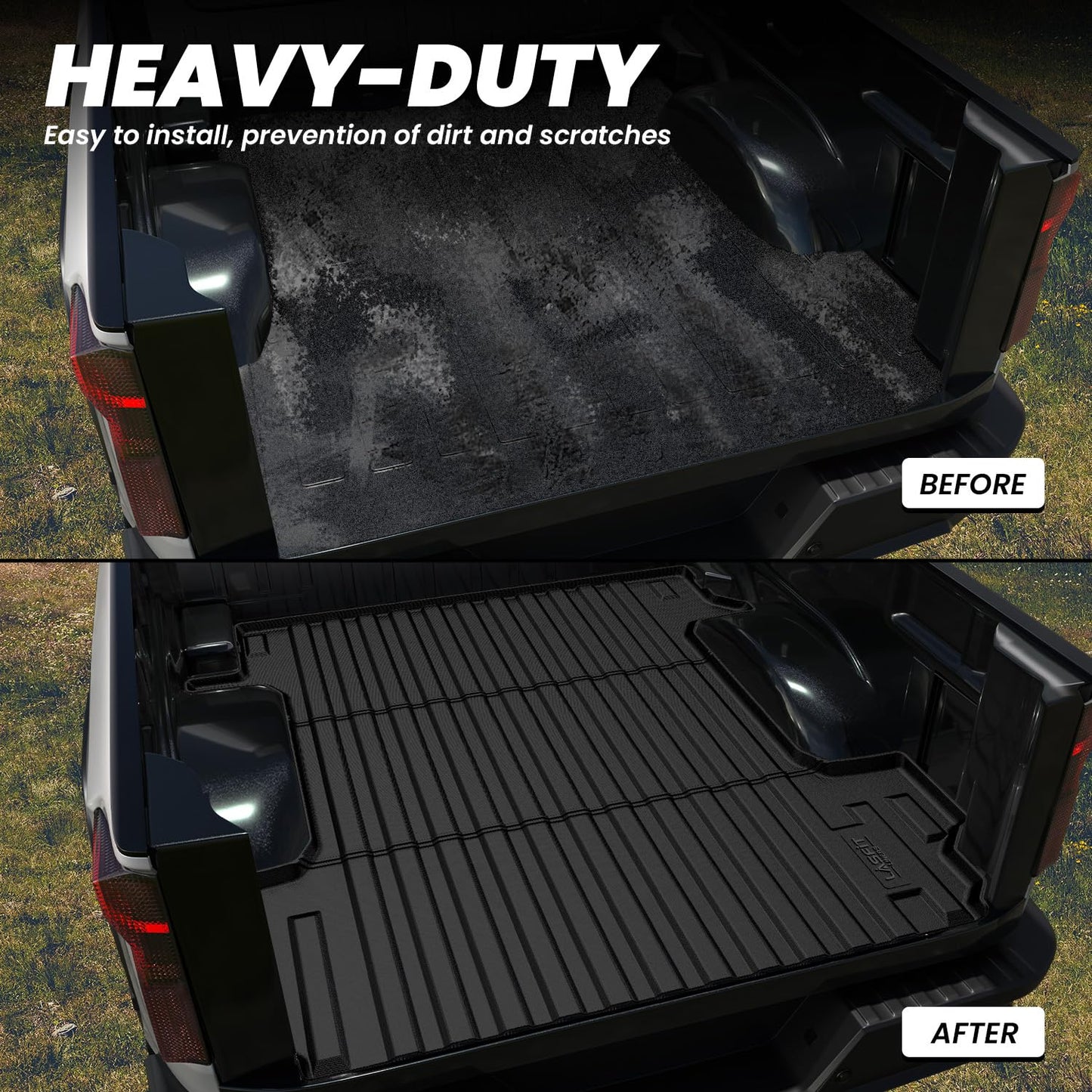 LASFIT Truck Bed Mat 2019-2026 for Chevrolet Chevy Silverado 1500 | GMC Sierra 1500 (Only Fit 5.8FT Bed), Bed Liner for Chevy Silverado GMC Sierra 1500, Not Fit Optional CarbonPro Bed