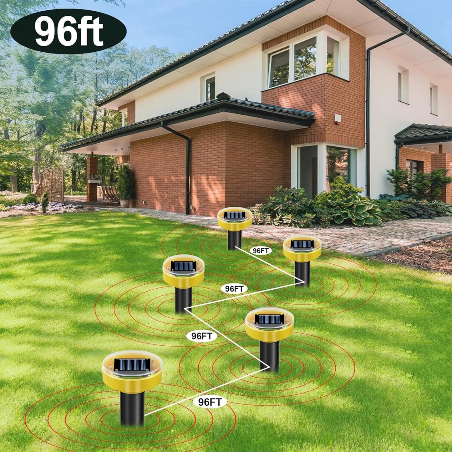 Snake Repellent for Yard 10 Pack, Ultrasonic Mole Repellent,Solar Powered Gopher Repeller Sonic Mole Deterrent Spikes, Snake Gopher Mole Vole Repellent Outdoor for Lawn Garden & Yard