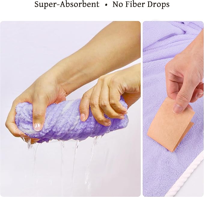 Towel Wrap Women Shower Robe Adjustable Closure Bathrobe with Hair Drying Towel & Spa Wraps