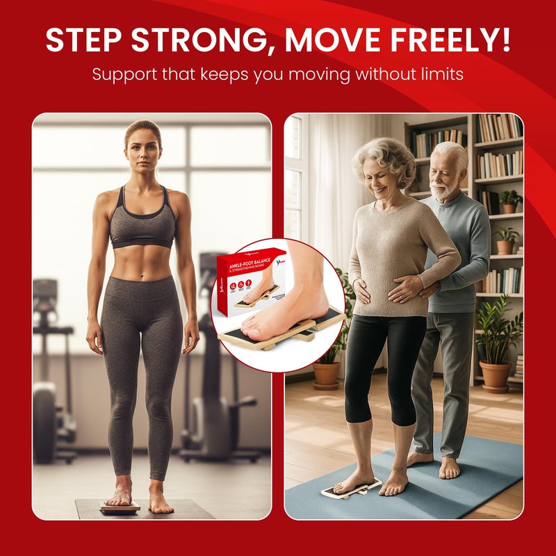 Velifit Ankle Strengthener & Axis Board, Bamboo Ankle Balance Board for Physical Therapy, Blackboard Foot Trainer & Foot Strengthener, Giboard for Balance Training, Axisboard for Leg Stability