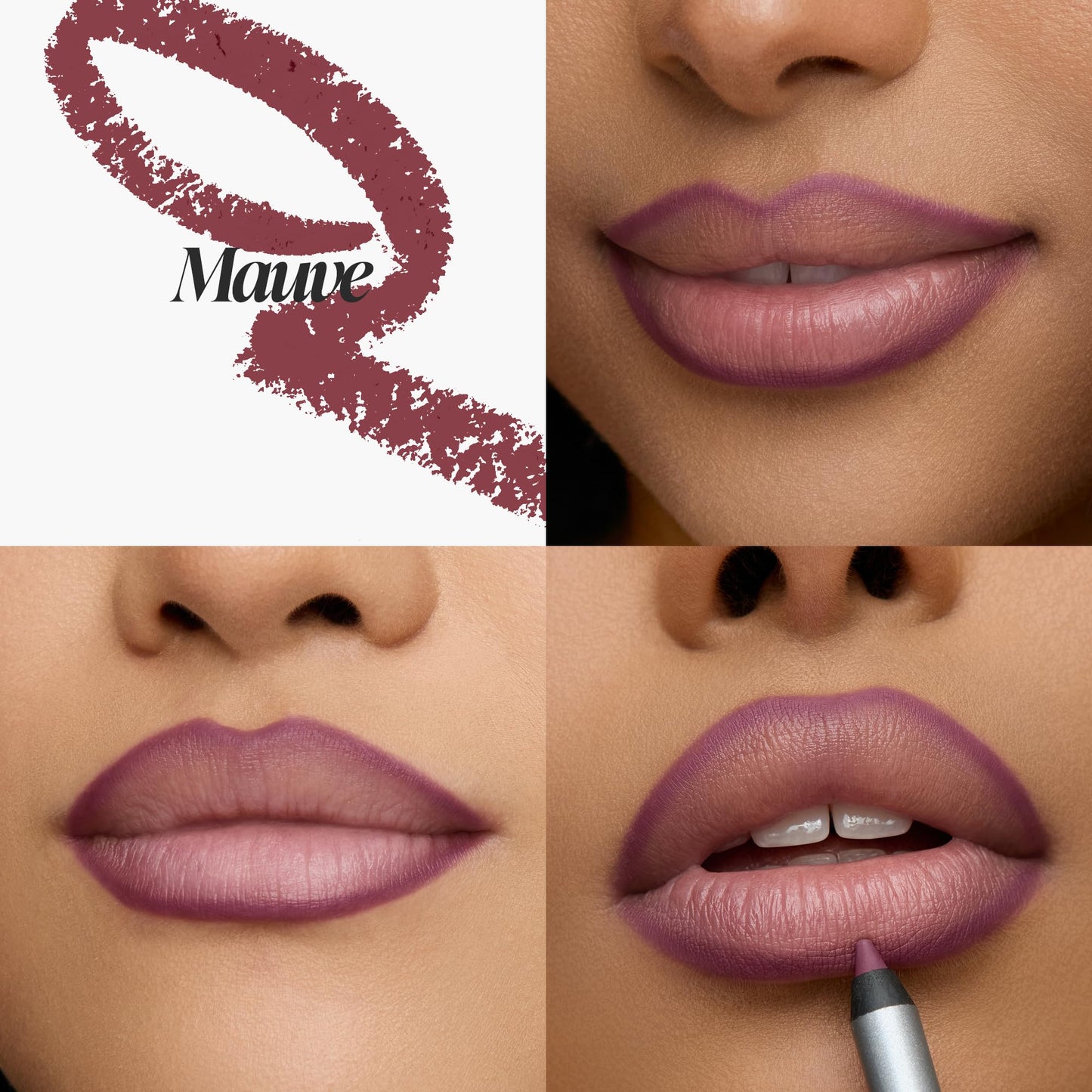 Wonderskin Lipliner Pencil - 360 Contour Lipliner, Long Lasting, Sharpenable Lip Pencil, Waterproof and Transfer-Proof Nude Lip Liner (Mauve)